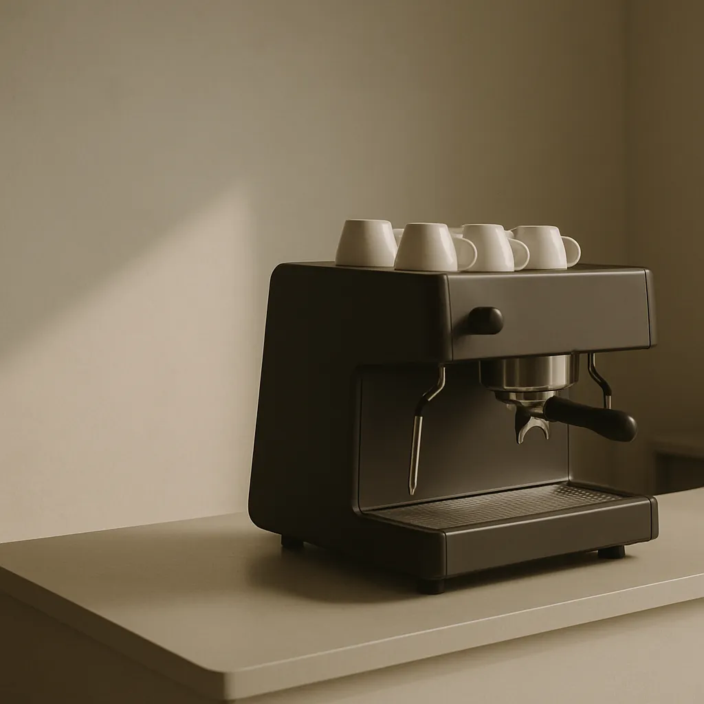 Tresen mit Espressomaschine in warmem Licht